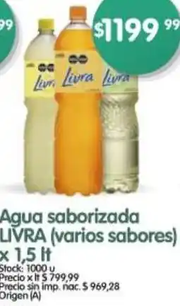 Supermercados Buenos Días Livra agua saborizada oferta
