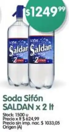 Supermercados Buenos Días Saldan soda sifón oferta
