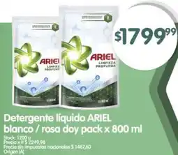 Supermercados Buenos Días Ariel detergente líquido blanco/rosa doy pack oferta