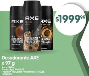Supermercados Buenos Días Axe desodorante oferta