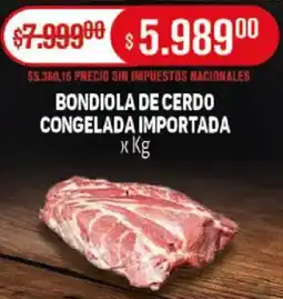 Makro Bondiola de cerdo congelada importada oferta