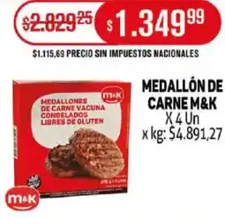 Makro Medallón de carne m&k oferta
