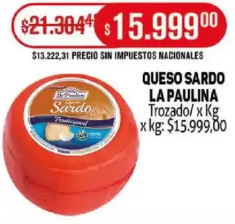 Makro Queso sardo la paulina oferta