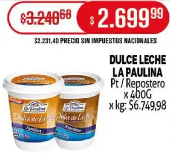 Makro La paulina dulce leche oferta