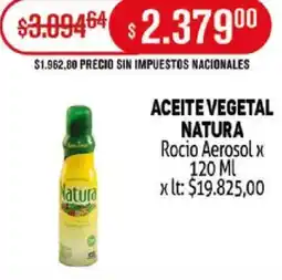 Makro Natura aceite vegetal rocio aerosol oferta