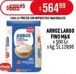 Makro Arroz largo fino m&k oferta