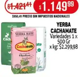 Makro Yerba cachamate variedades oferta