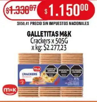 Makro Galletitas m&k crackers oferta