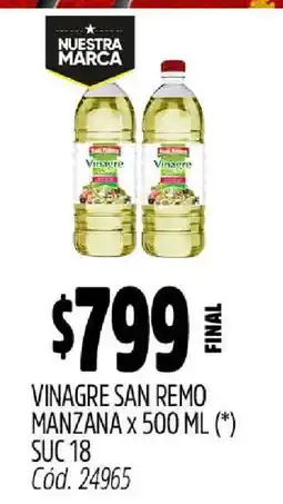 Supermercados Yaguar VINAGRE SAN REMO MANZANA x 500 ML oferta
