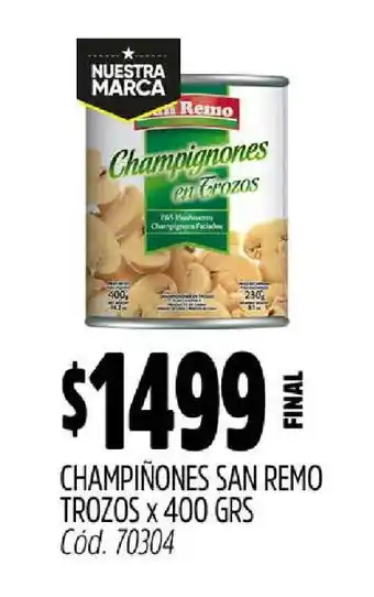 Supermercados Yaguar Champiñones San Remo Trozos x 400 grs oferta