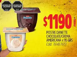 Supermercados Yaguar Postre Danette Chocolate/Crema Americana x 95 grs oferta