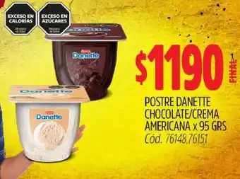 Supermercados Yaguar Postre Danette Chocolate/Crema Americana x 95 grs oferta