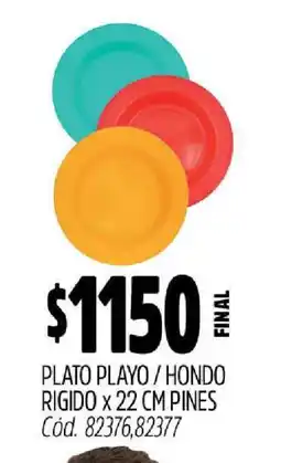 Supermercados Yaguar Plato Playo / Hondo Rígido x 22 cm Pines oferta