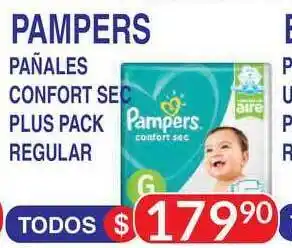 Masivos Pampers Pañales Confort Sec Plus Pack Regular oferta