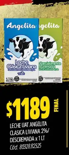 Supermercados Yaguar Leche UAT Angelita Clásica Liviana 2%/ Descremada x 1 LT oferta