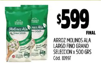 Supermercados Yaguar Arroz Molinos Ala Largo Fino Grano Selección x 500 GRS oferta