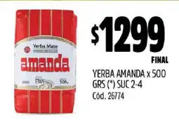 Supermercados Yaguar YERBA AMANDA x 500 grs oferta