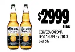 Supermercados Yaguar CERVEZA CORONA DESCARTABLE x 710 CC oferta