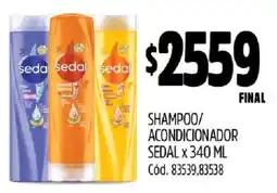 Supermercados Yaguar Shampoo/Acondicionador Sedal x 340 ml oferta