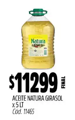 Supermercados Yaguar ACEITE NATURA GIRASOL X 5 LT oferta