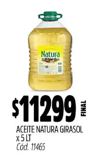 Supermercados Yaguar ACEITE NATURA GIRASOL X 5 LT oferta