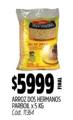 Supermercados Yaguar Arroz Dos Hermanos Parboil x 5 KG oferta