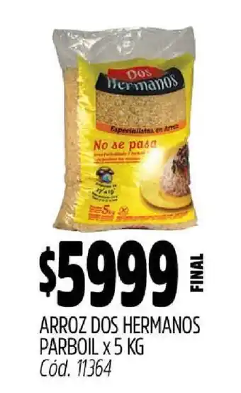 Supermercados Yaguar Arroz Dos Hermanos Parboil x 5 KG oferta