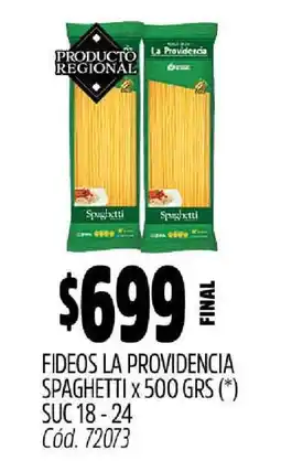Supermercados Yaguar Fideos La Providencia Spaghetti x 500 grs oferta