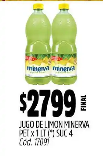 Supermercados Yaguar jugo de limón minerva oferta