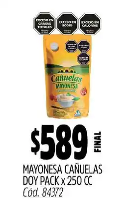 Supermercados Yaguar Mayonesa Cañuelas Doy Pack x 250 cc oferta