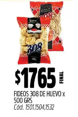 Supermercados Yaguar Fideos 308 de Huevo x 500 GRS oferta