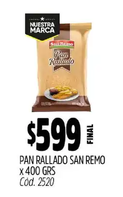 Supermercados Yaguar Pan Rallado San Remo x 400 GRS oferta
