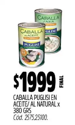 Supermercados Yaguar CABALLA PUGLISI EN ACEITE AL NATURAL X 380 GRS oferta