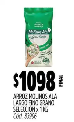 Supermercados Yaguar ARROZ MOLINOS ALA LARGO FINO GRANO SELECCION x 1 KG oferta