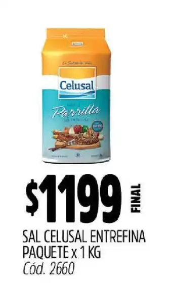 Supermercados Yaguar Sal Celusal Entrefina Paquete x 1 KG oferta