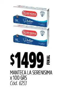 Supermercados Yaguar MANTECA LA SERENISIMA x 100 GRS oferta