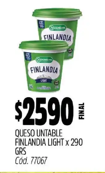 Supermercados Yaguar Queso Untable Finlandia Light oferta