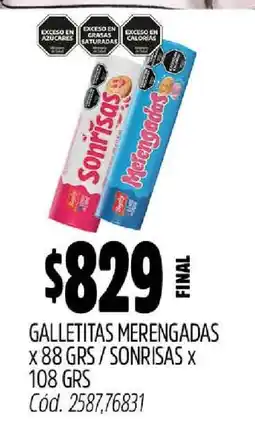 Supermercados Yaguar Galletitas Merengadas/Sonrisas oferta