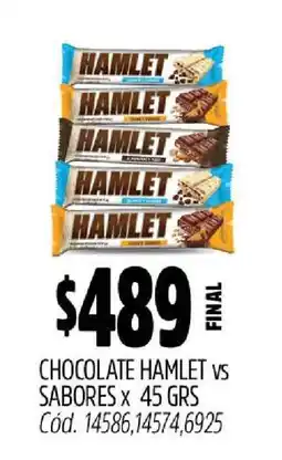 Supermercados Yaguar Chocolate Hamlet vs Sabores oferta