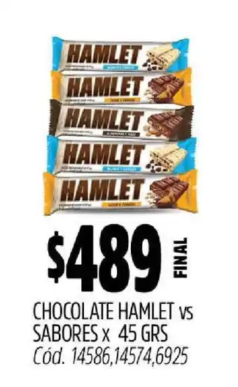 Supermercados Yaguar Chocolate Hamlet vs Sabores oferta