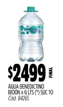 Supermercados Yaguar Agua Benedictino Bidon x 6 LTS oferta