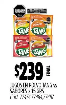 Supermercados Yaguar JUGOS EN POLVO TANG vs sabores oferta