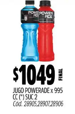 Supermercados Yaguar Jugo Powerade x 995 cc oferta