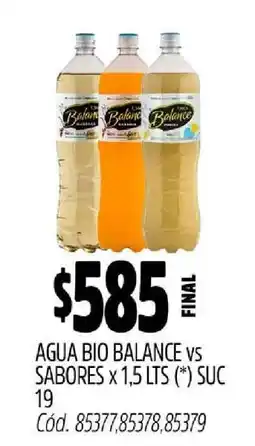 Supermercados Yaguar AGUA BIO BALANCE vs SABORES x 1,5 LTS oferta