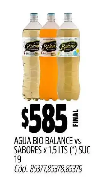 Supermercados Yaguar AGUA BIO BALANCE vs SABORES x 1,5 LTS oferta