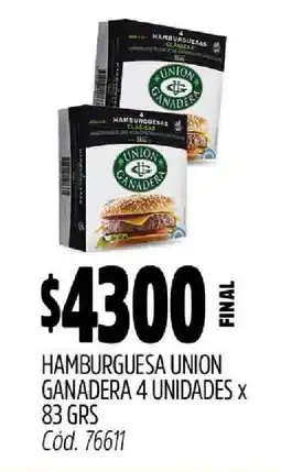 Supermercados Yaguar Hamburguesa UNIÓN GANADERA oferta