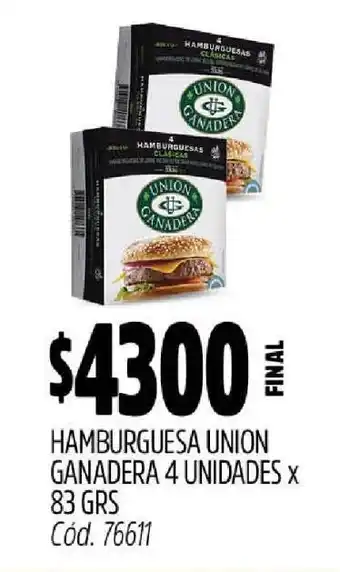 Supermercados Yaguar Hamburguesa UNIÓN GANADERA oferta