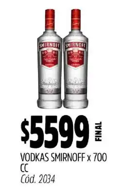 Supermercados Yaguar Vodkas Smirnoff x 700 CC oferta