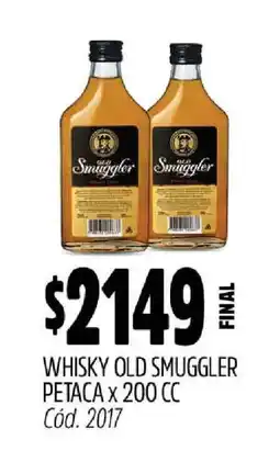 Supermercados Yaguar WHISKY OLD SMUGGLER PETACA x 200 CC oferta