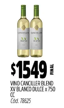 Supermercados Yaguar Vino Canciller Blend XV Blanco Dulce x 750 CC oferta